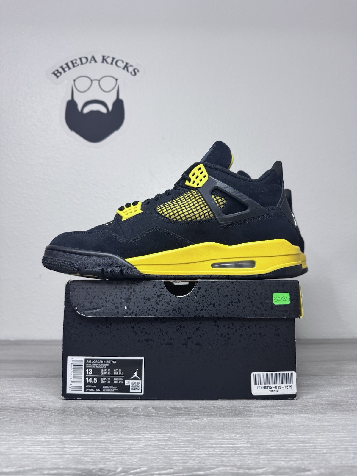 Size 13 – Air Jordan 4 Thunder Retro Size 13 Mens Black Sneakers 2023 DH6927-017