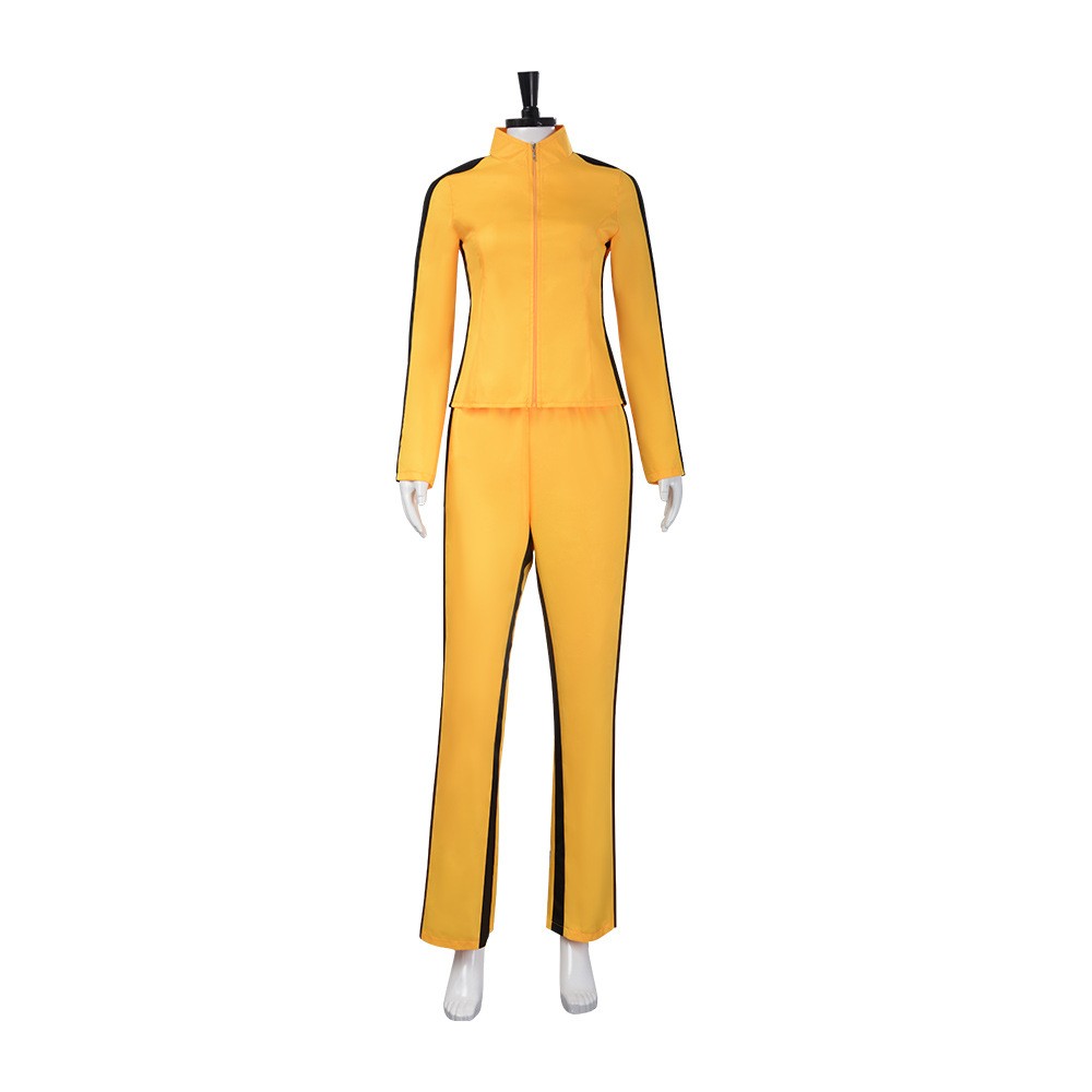 Kill Bill The Bride Cosplay Costume Yellow Coat Pants Adult Women Uniform