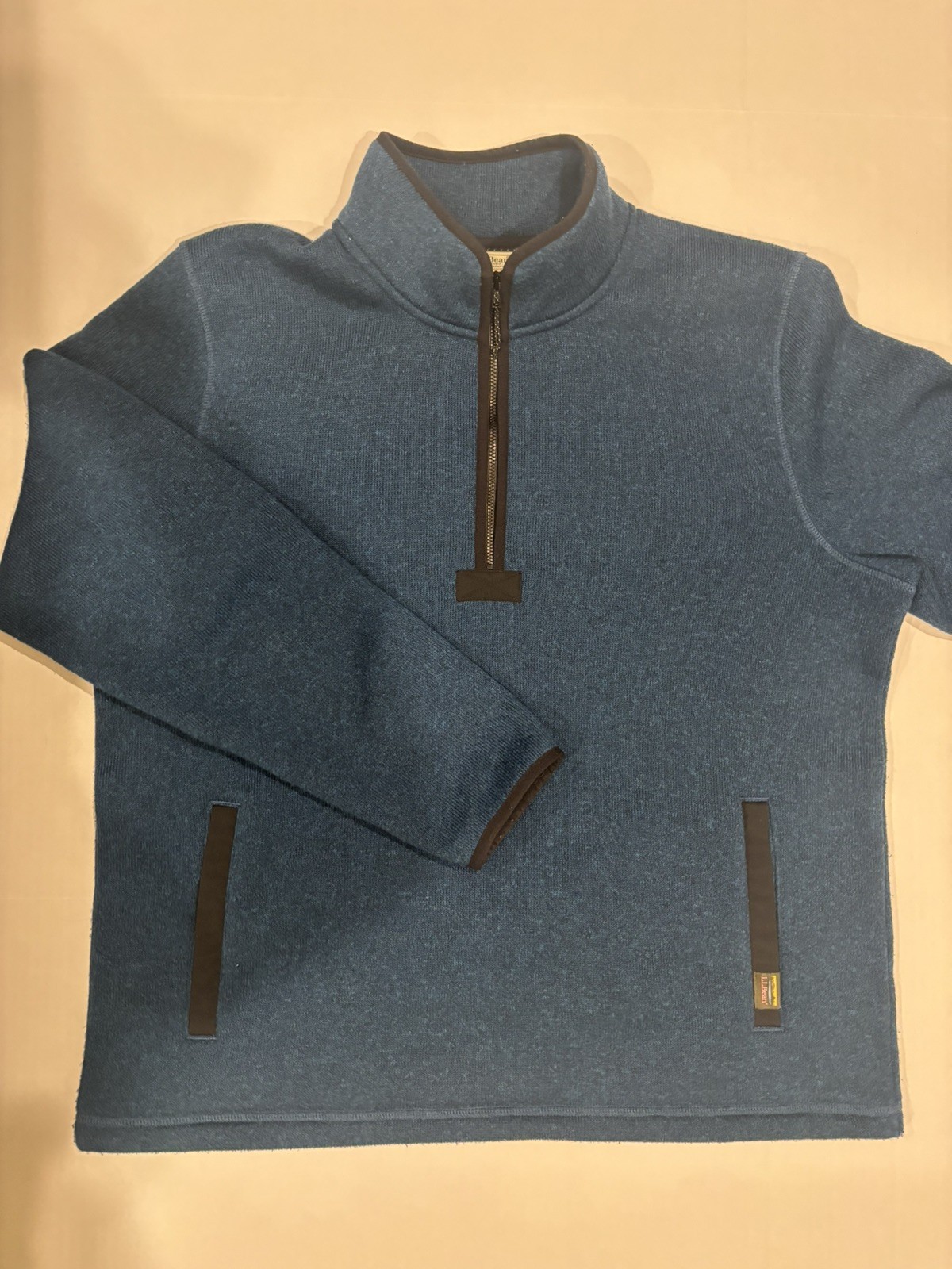LL Bean Men’s Sweater Fleece Half Zip Pullover L Dark Marine Blue Casual