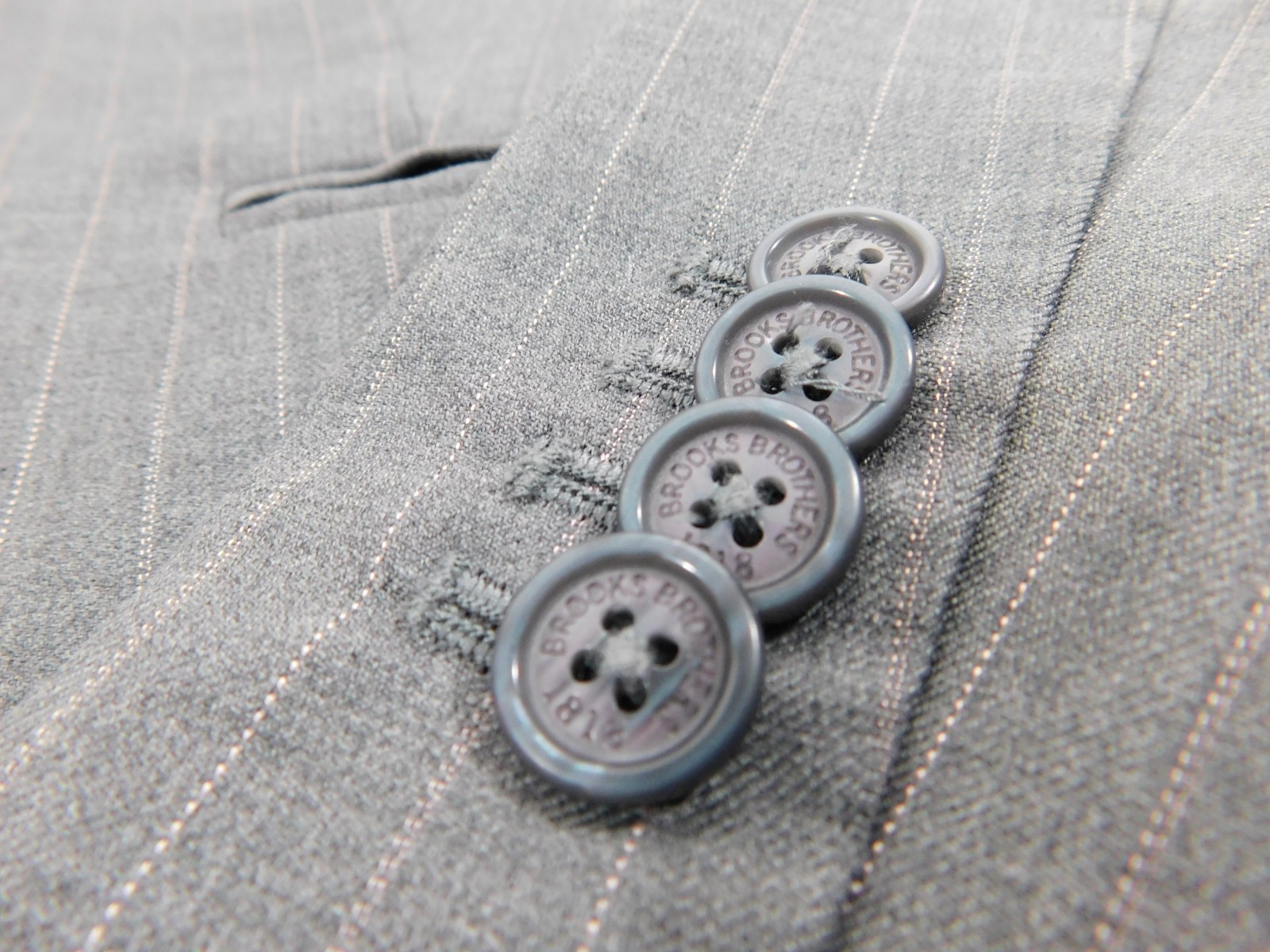 Brooks Brothers “346” Women’s Gray Pinstriped Wool Blazer Bemberg Cupro Lining 6