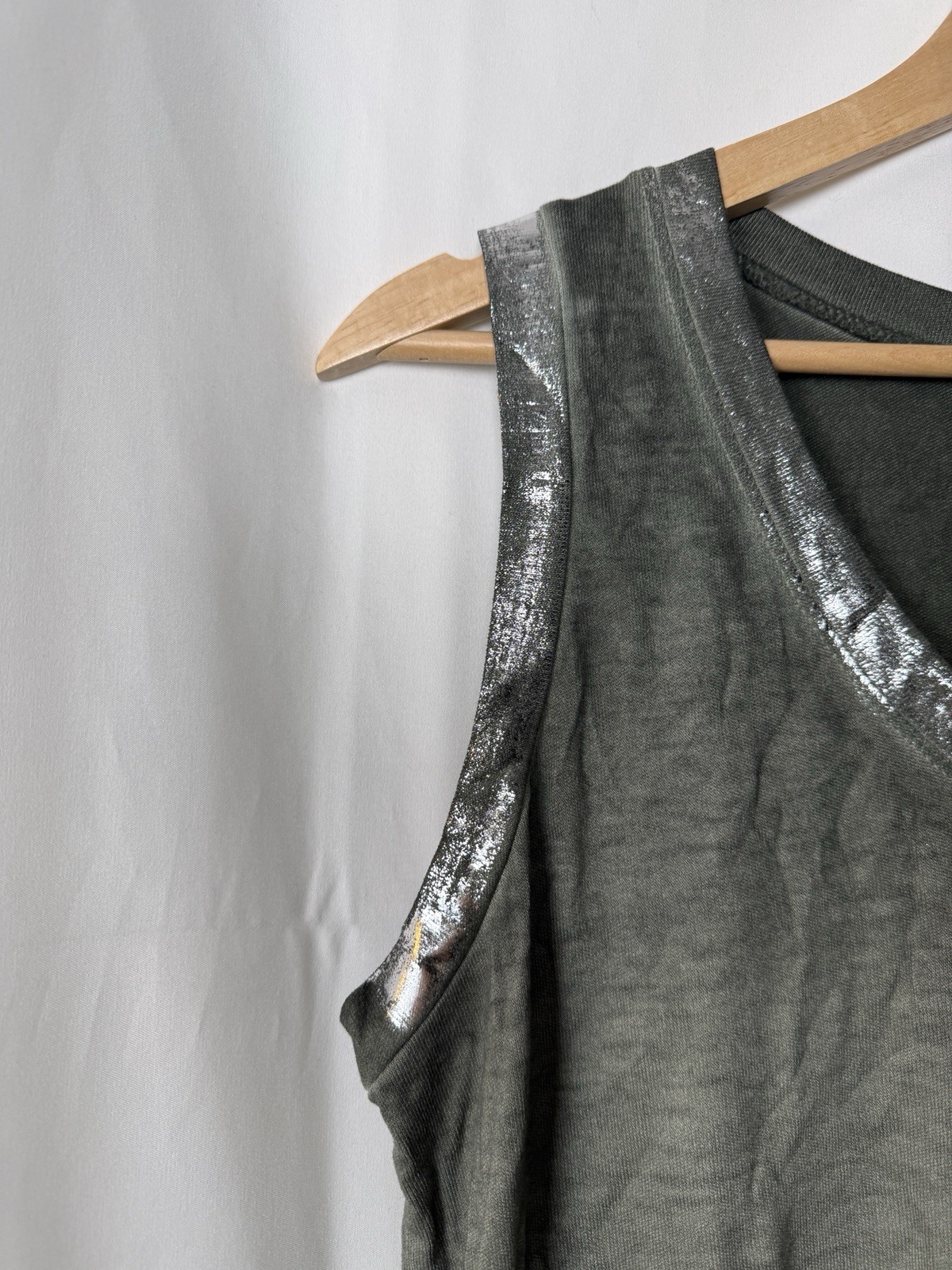 NWT Marisima Made in Italy Tank Top Military Green One Size Lagenlook