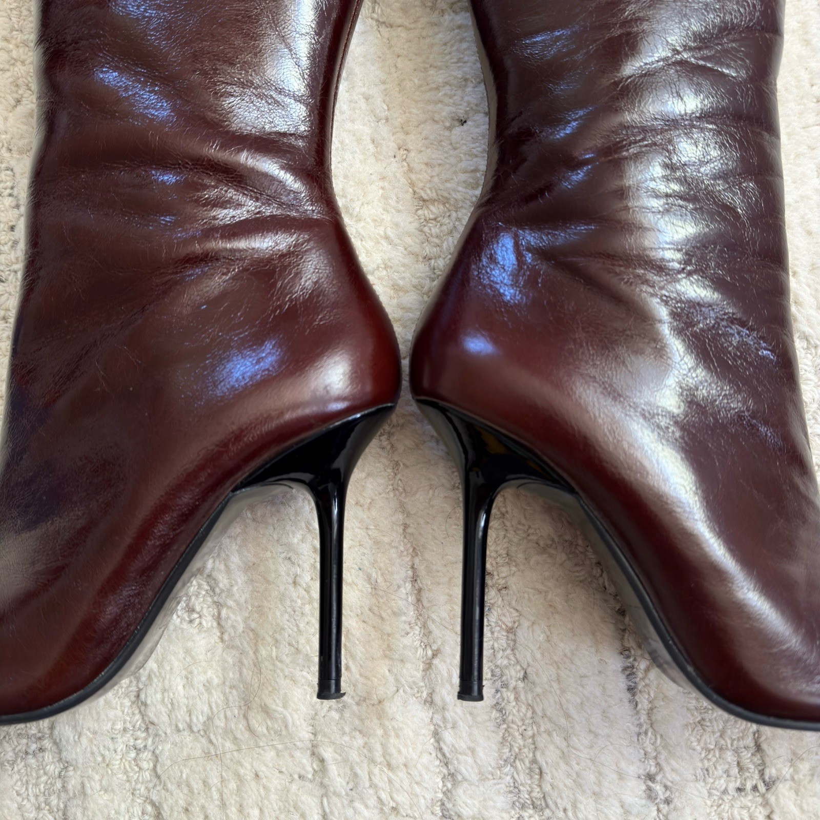 ZARA THIN HEEL LEATHER BOOTS 9US/40EU – 3003/410
