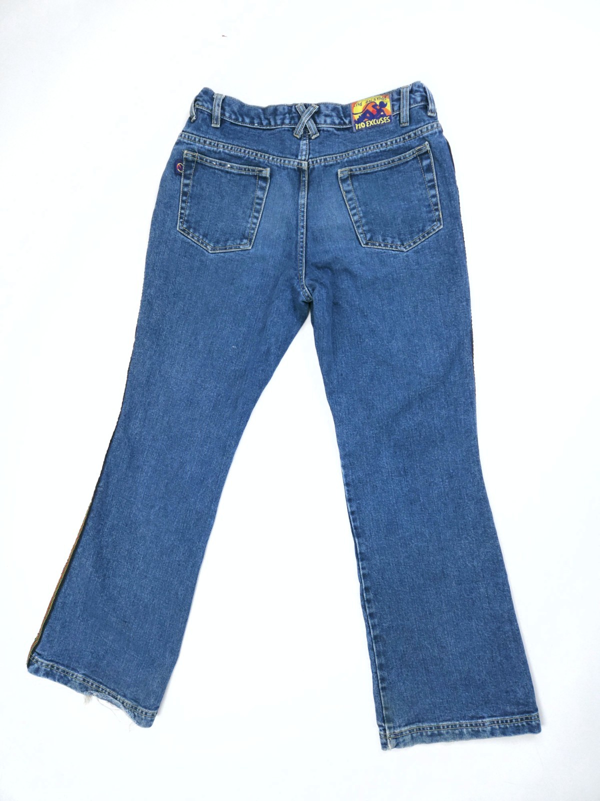 No Excuses Live On Stage Y2K Jeans Women’s 31×21 Flare Leg Ribbon Striped