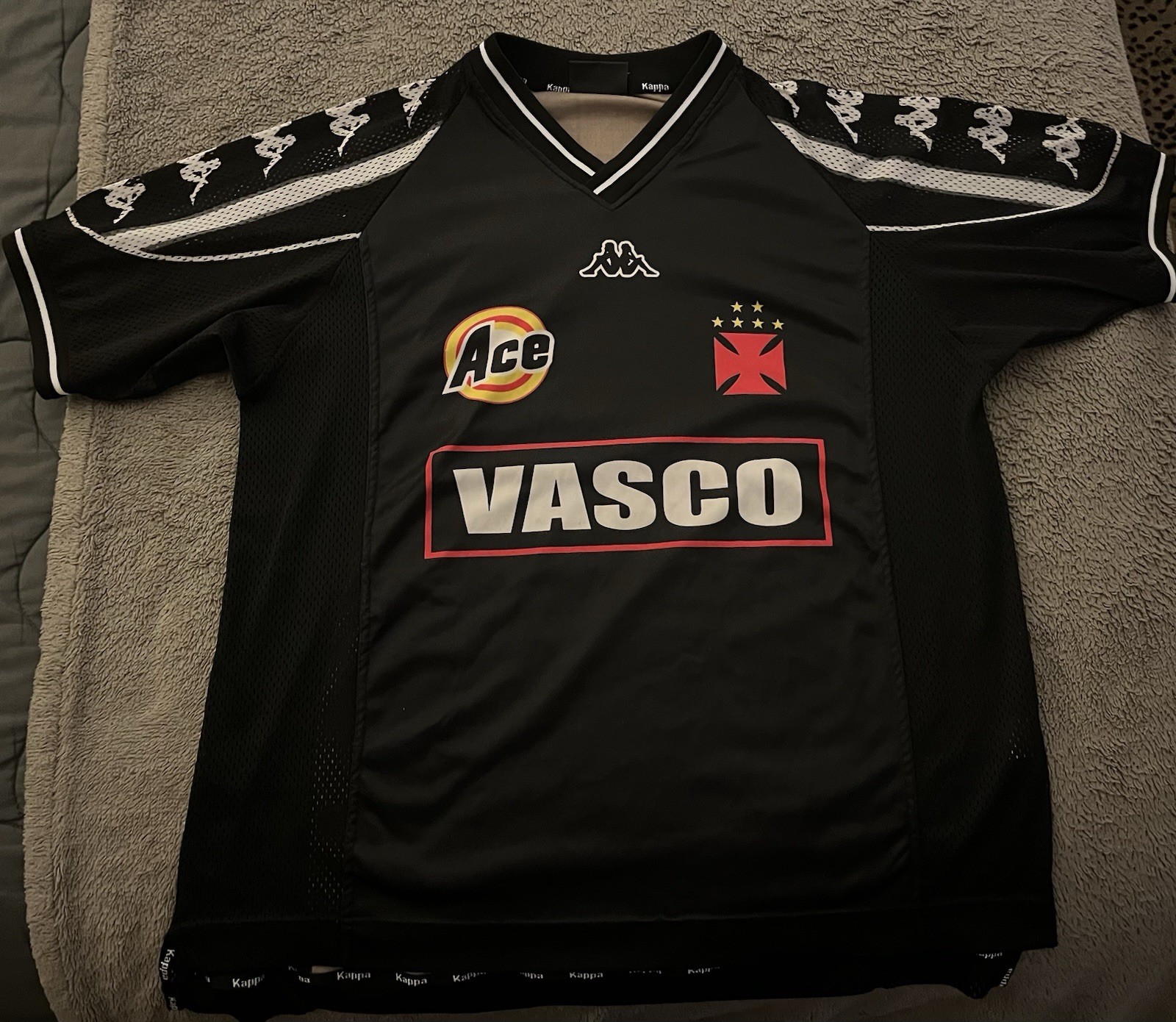 Kappa Vasco Brazil Soccer Jersey XL Black Excellent Condition