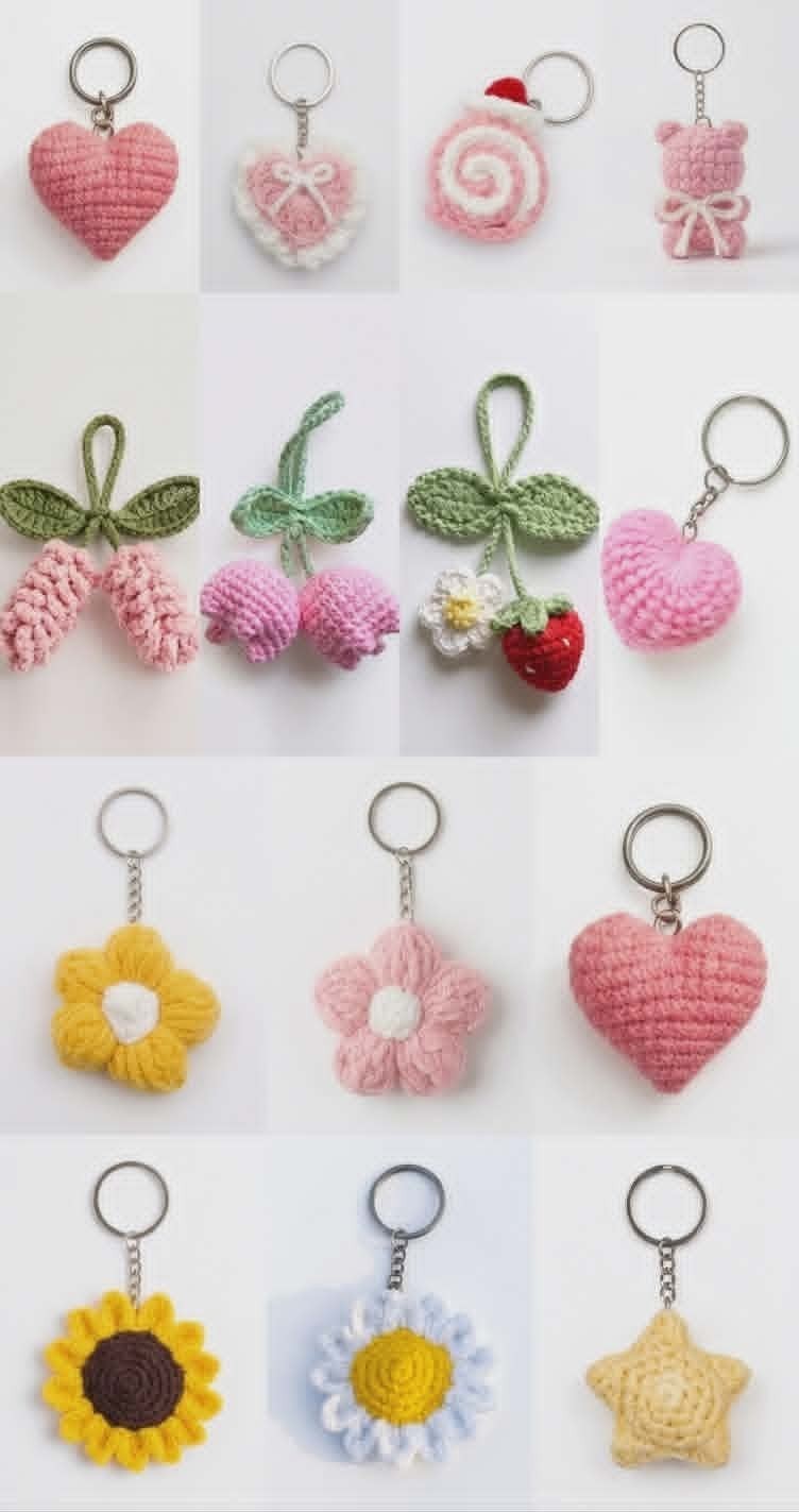 Custom Crochet Keyring – Small Gift Idea – Choose Your Color & Shape