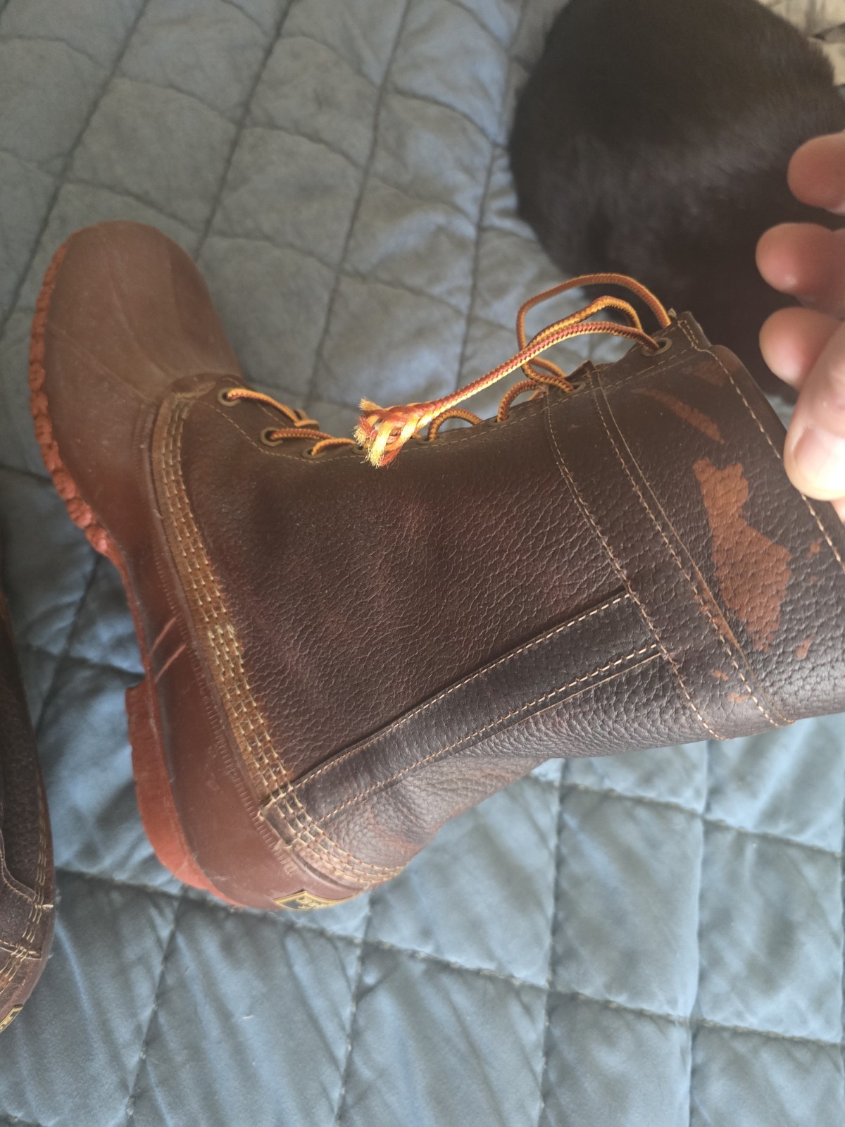 L.L.Bean Men’s Brown Leather/Rubber Lace-Up Duck Boots Mid-Calf US 11M USA