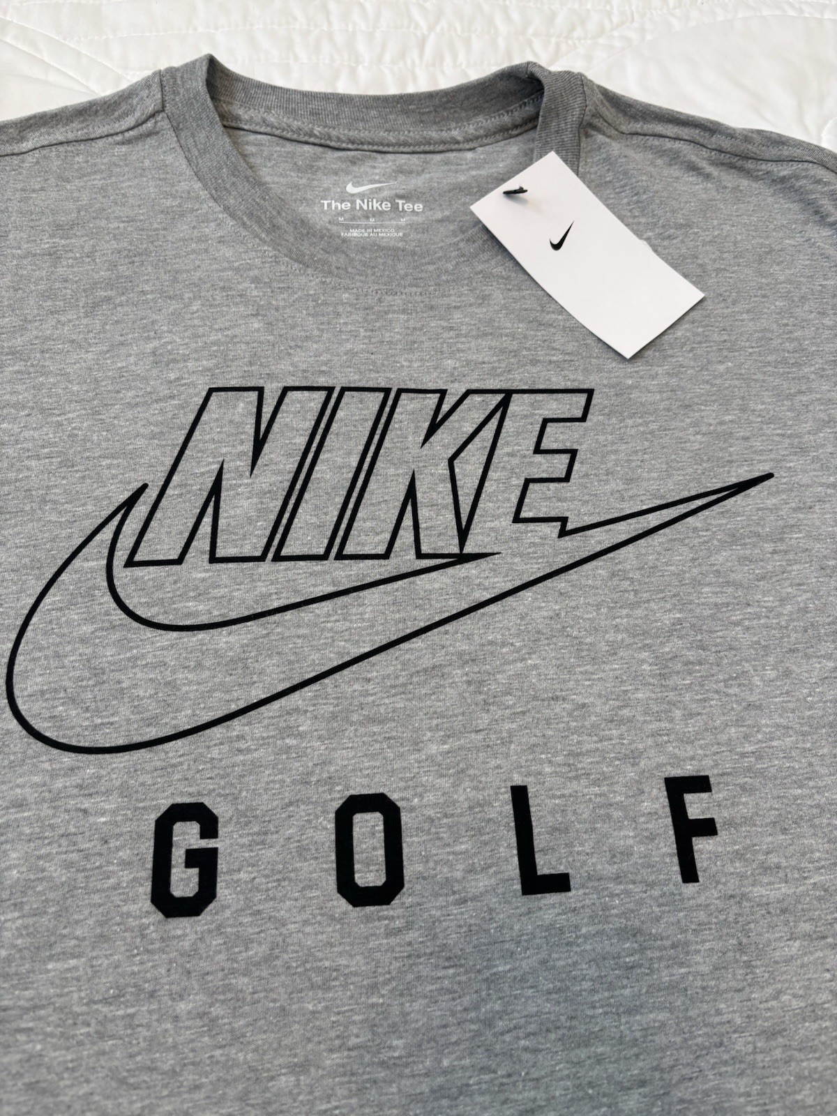 Nike T-Shirt Athletic Logo Golf Swoosh Printed Short Sleeve Tee Medium New Tag