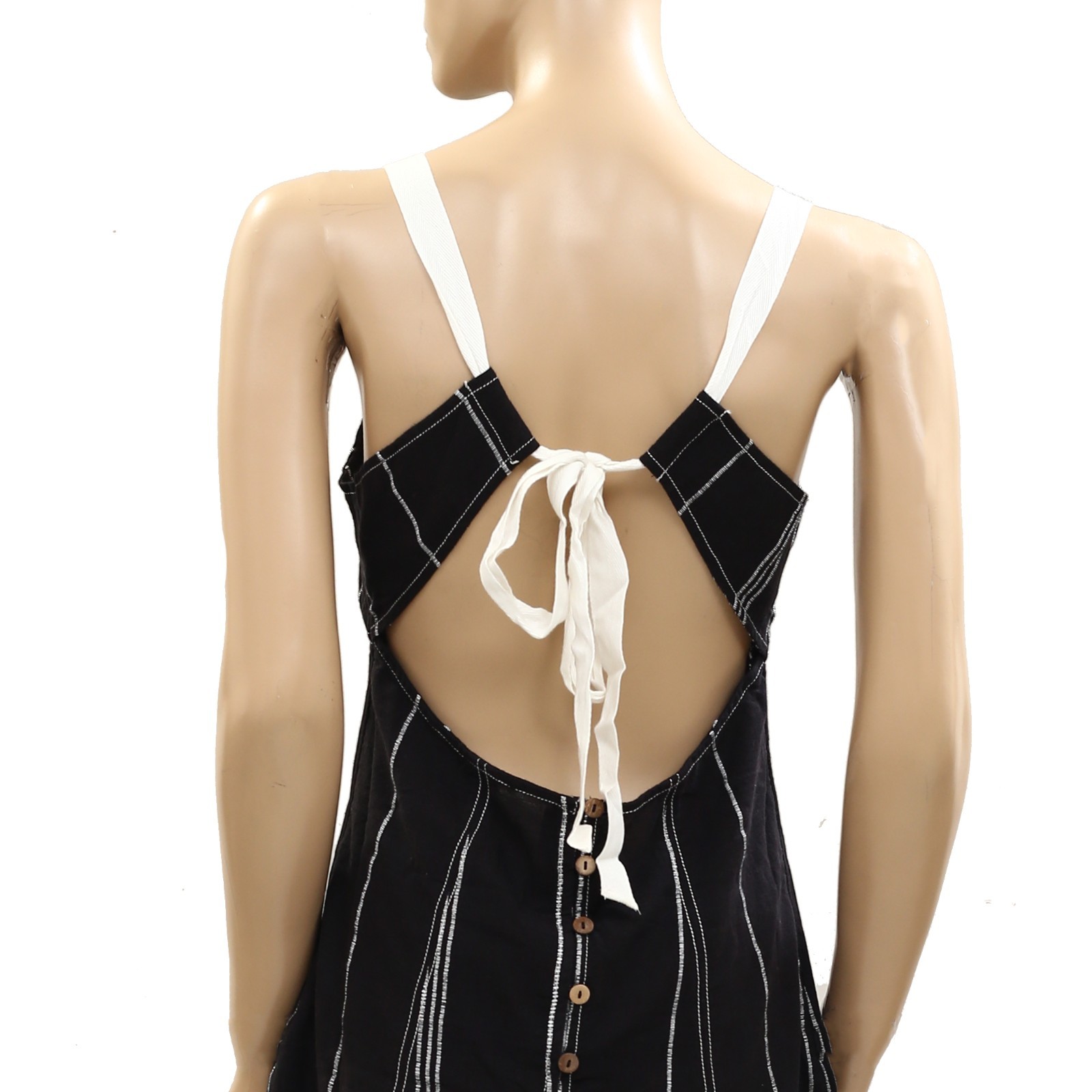 Free People Est Sailor Mini Striped Dress Babydoll Laceup Cotton S New 285327