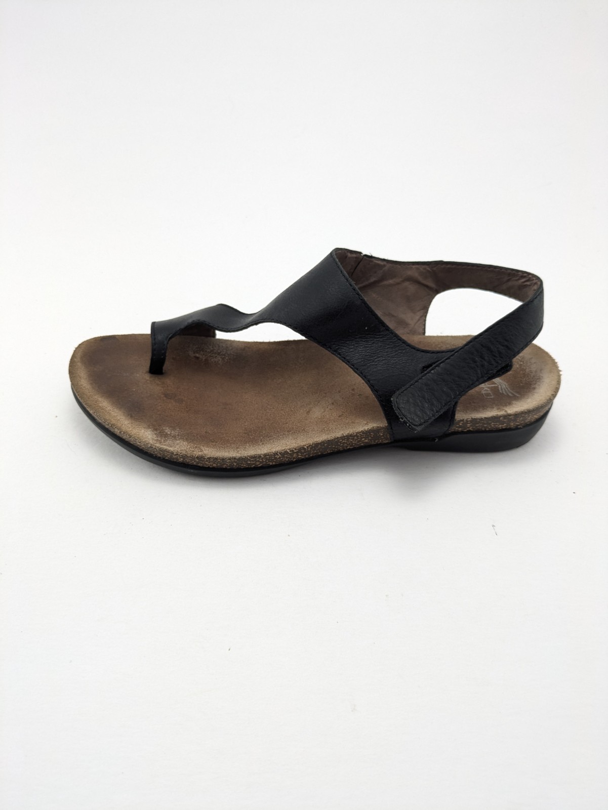 Womens Dansko Reece Waxy Black Burnished Leather Sandals 6024470200 Size 9-9.5