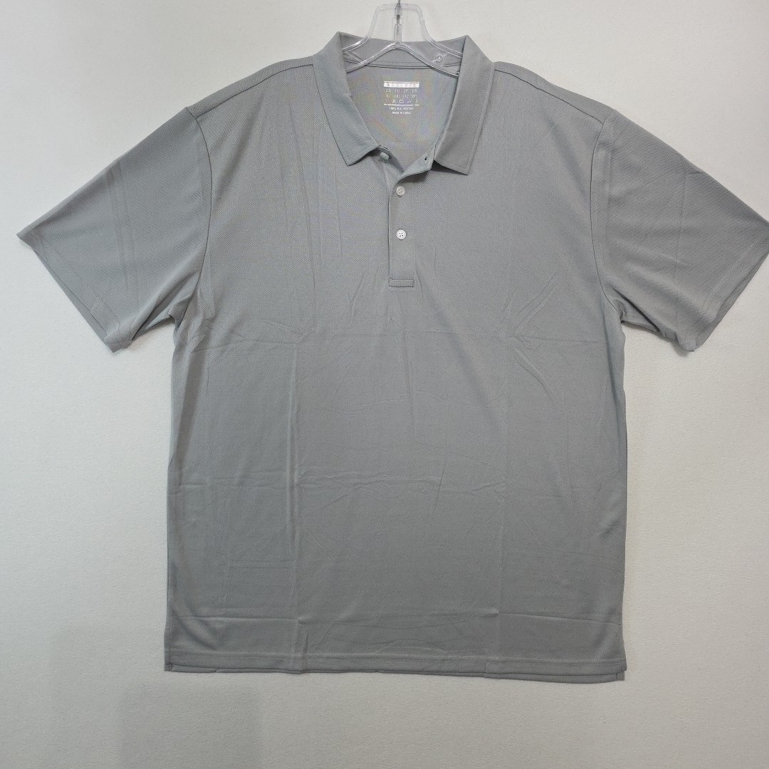 TACVASEN Mens Golf Shirt Dry Fit Polo Shirts Short Grey New With Tag Sz XL