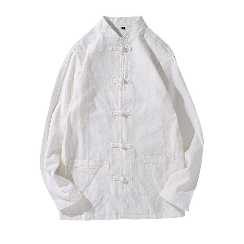 Men’s Chinese style casual long sleeved Tang shirt, Chinese retro shirt