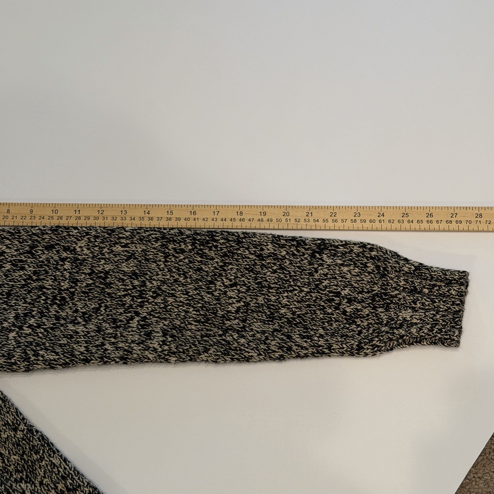Polo Ralph Lauren Sweater Mens Large Black White Marled Turtleneck Heavy Knit
