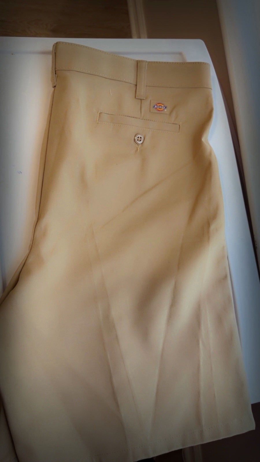 Dickies Beige Twill Workwear Pants Men’s 14/9 Regular Flat Front Straight Leg