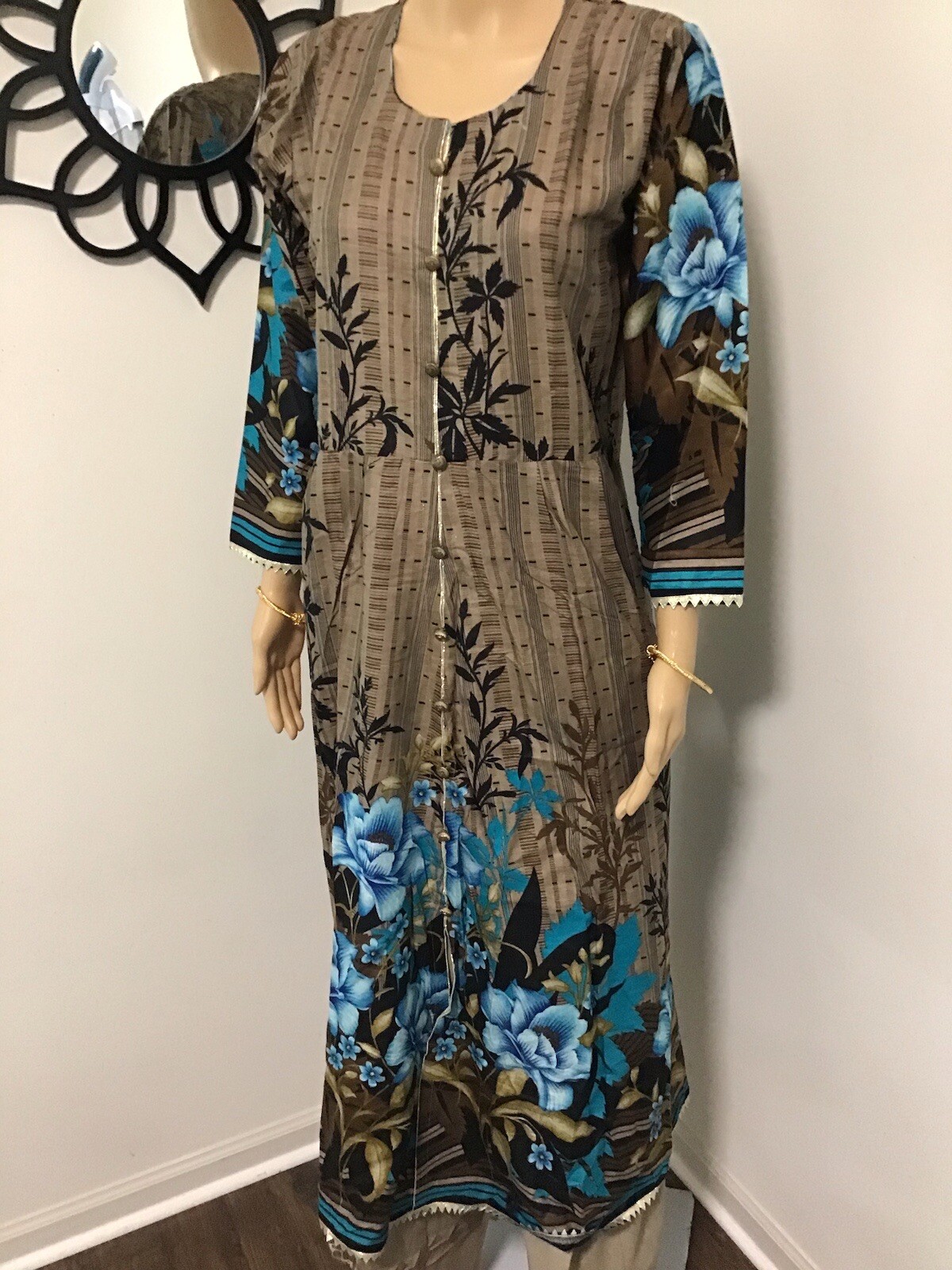 Pakistani Indian Trendy Designer Long Kurta Maxi Lawn Cotton Small
