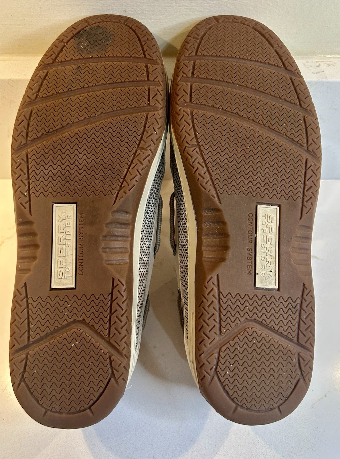 Men’s Sperrys Boat Shoe Size Authentic Original 10M L-6 CH133 Ivory And Tan