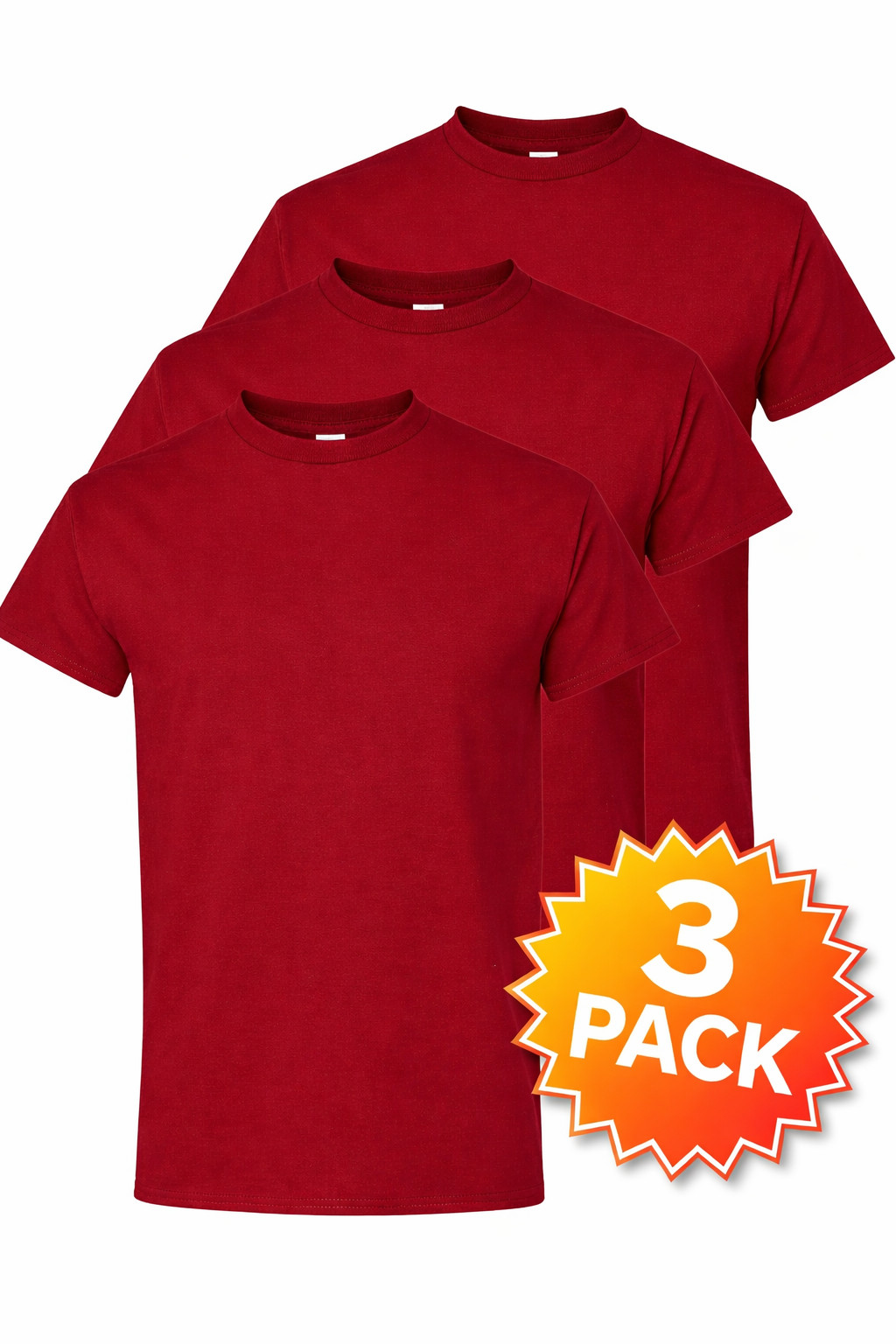 Pack of 3 Gildan G500 Mens Short Sleeve Heavy Cotton Size: Medium Blank T-Shirts