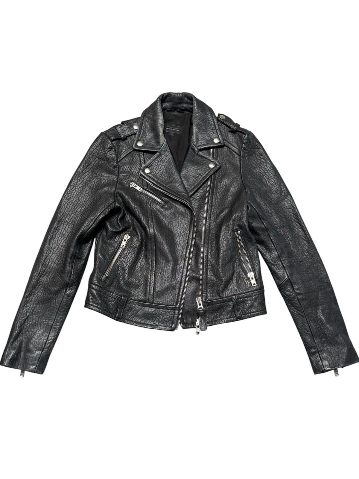 Mackage for Aritzia Black Lambskin Leather Moto Biker Jacket Women’s S/P