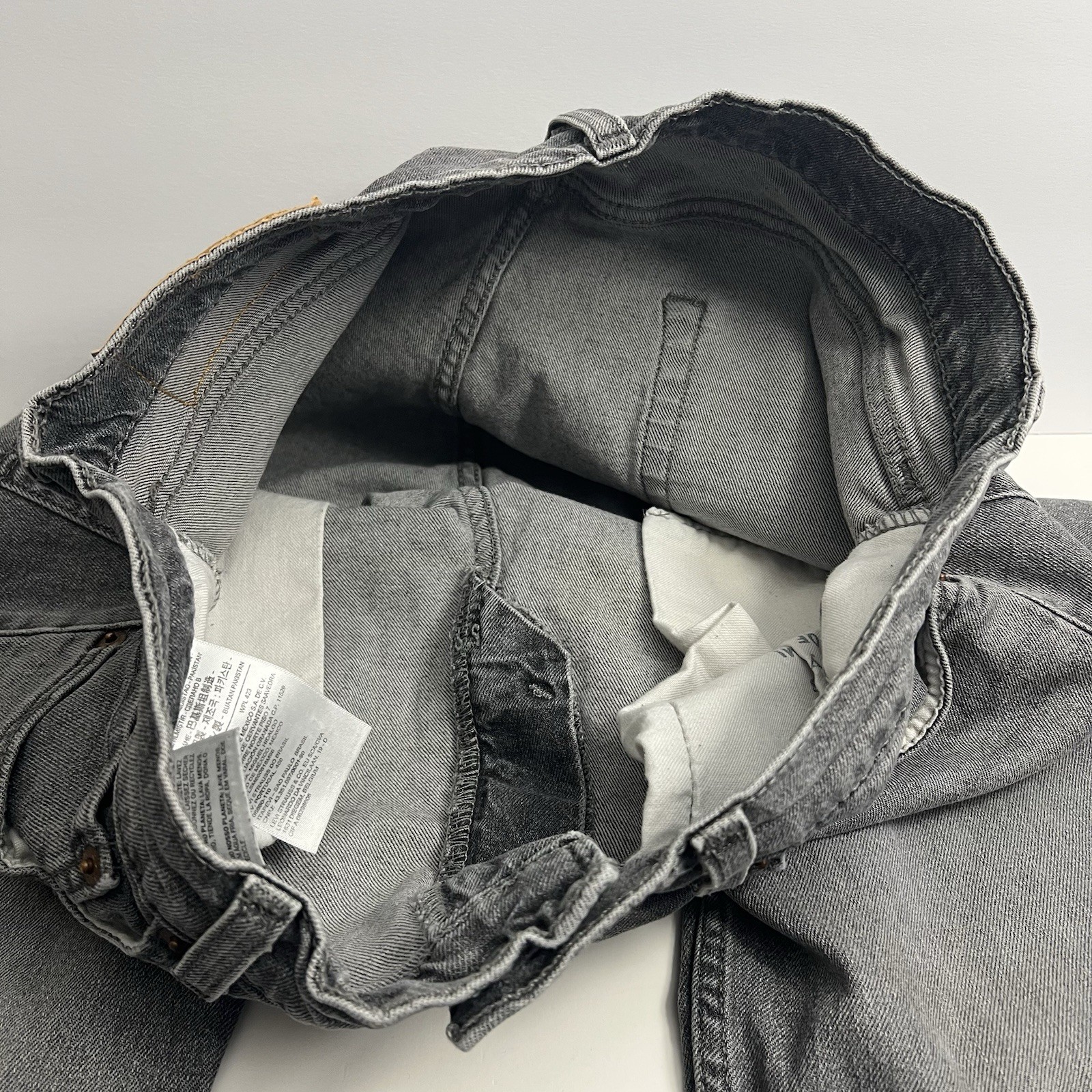 Levi’s 505 Mens Regular Fit Jeans 34×34 Gray Straight Leg Denim Pants