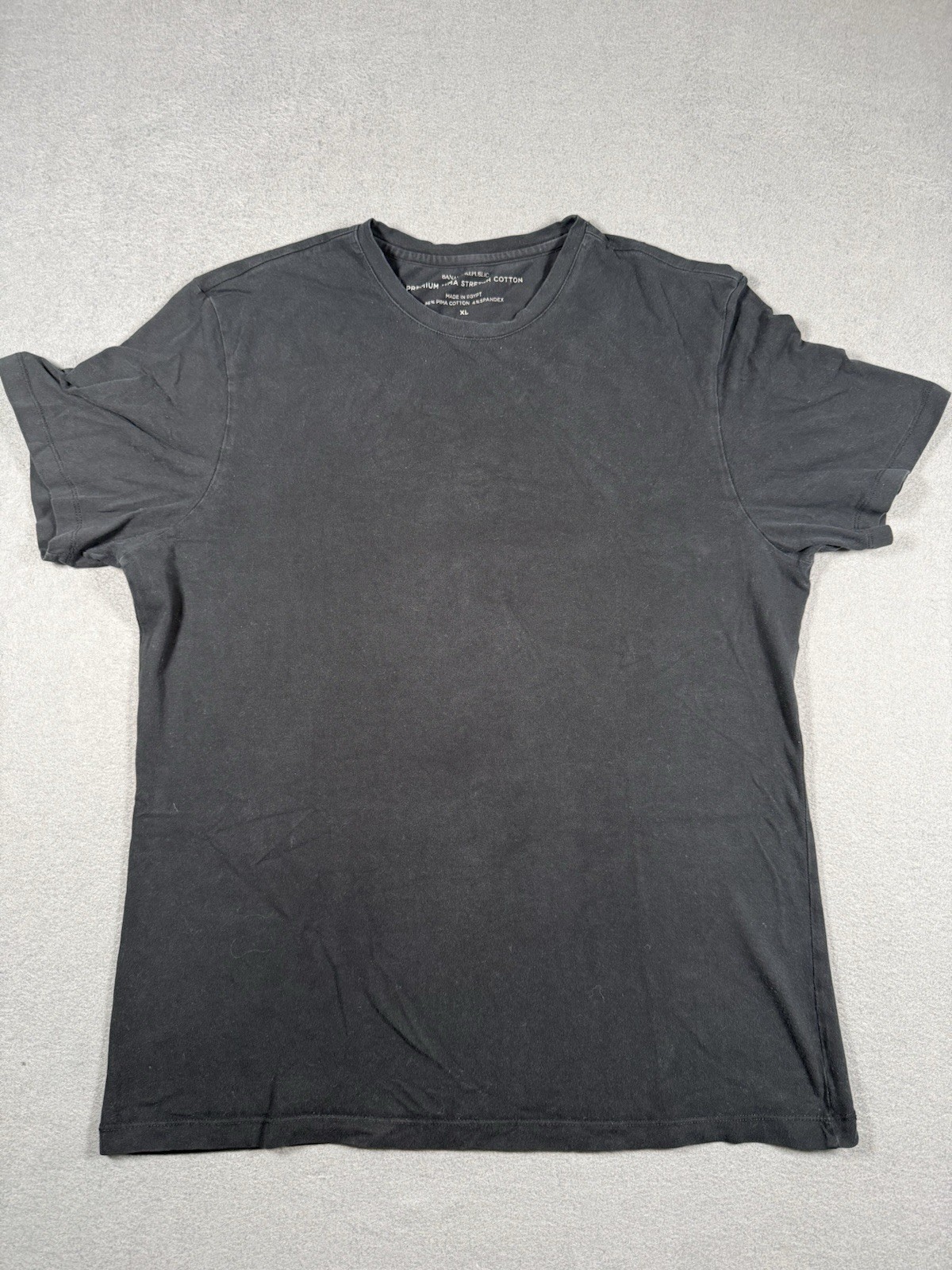 2 Banana Republic Premium Pima Stretch Cotton Crewneck T-Shirts XL Blk. #0008
