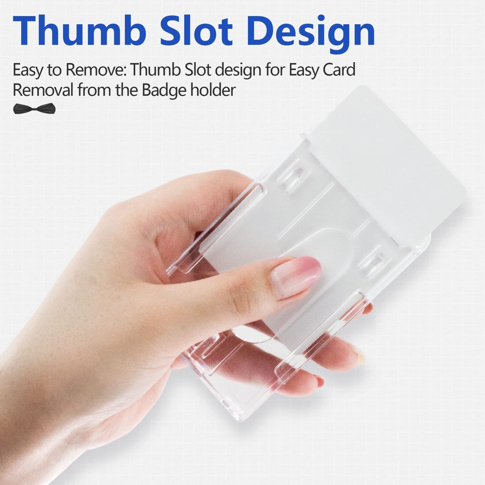 2 Pack Hard Plastic Badge Holders Heavy Duty Clear ID Credit Card Protector