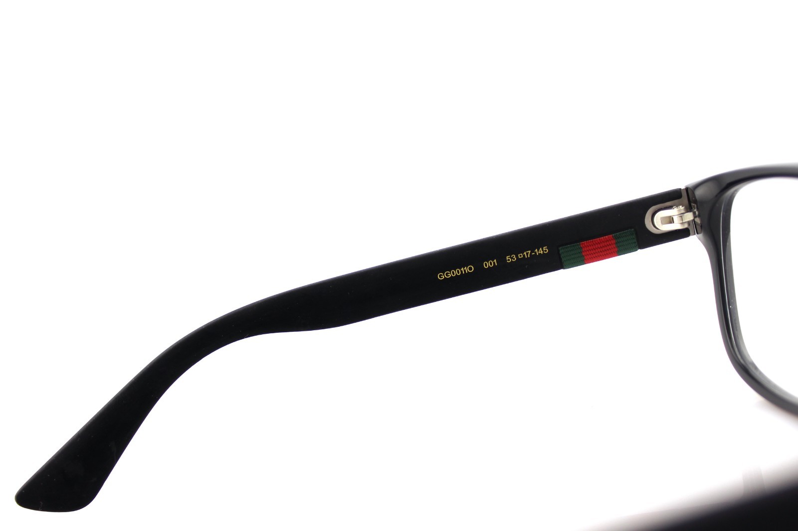 NEW Authentic GUCCI EyeGlasses Mens Shiny Black Matte Rubber Frame GG0011O 001