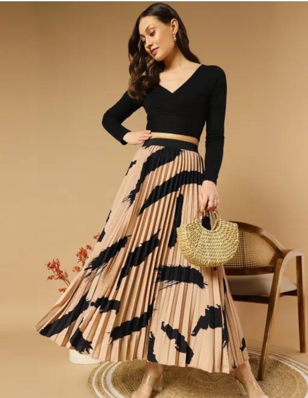 Women Tranding Stylish Graceful Printed A-line Skirt . Size 26 Waist To 38.