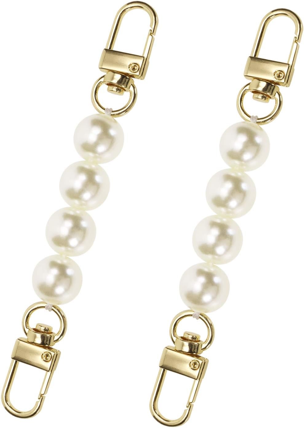 Bag Strap Extender Penta Angel 2Pcs 4.7 Inch Short Faux Pearl 12 cm, white