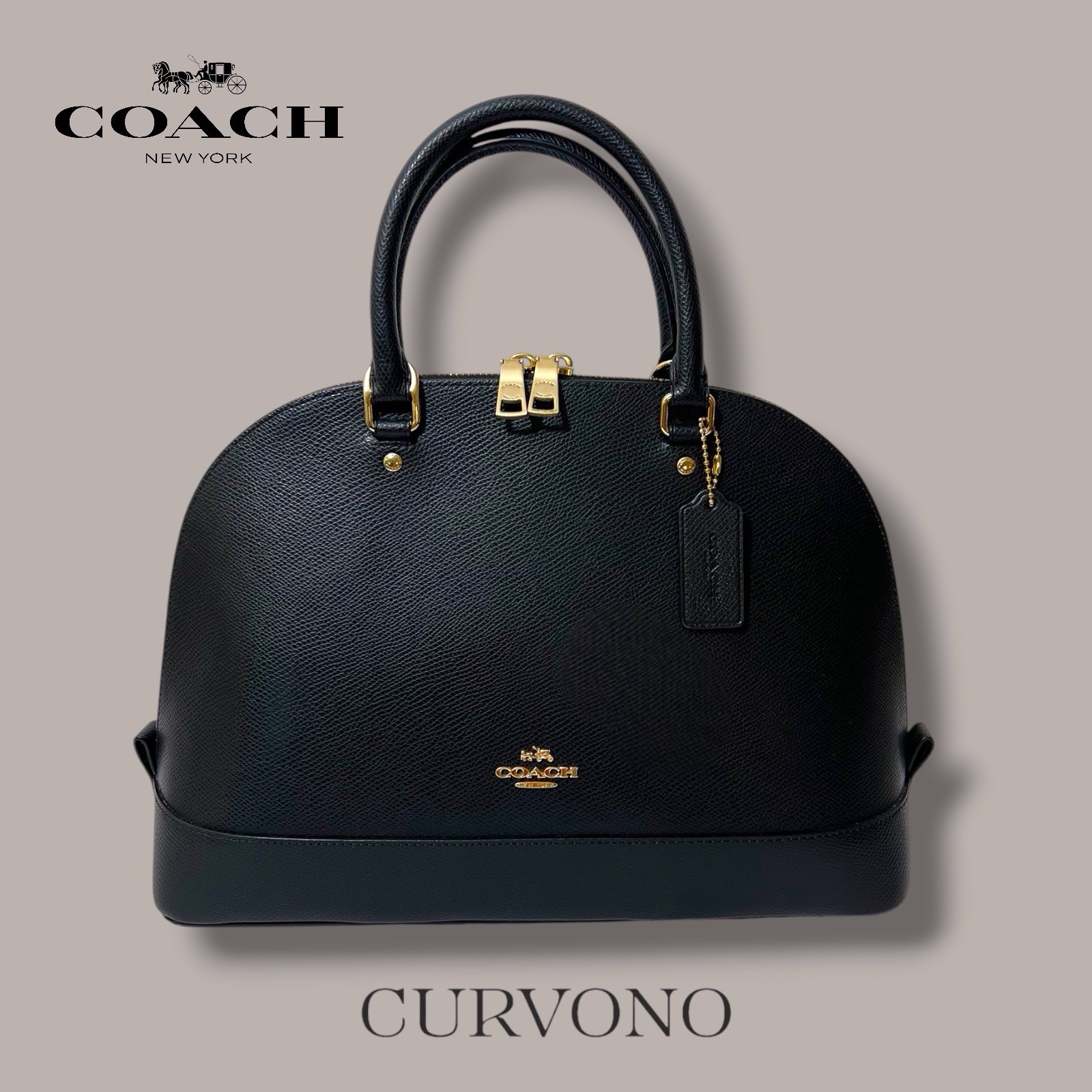 Coach Crossgrain Leather Dome Sierra Satchel – Black F37218 Elegant, Structured