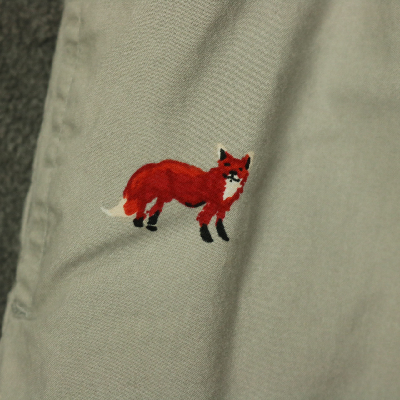 Lands End Foxes Pajama Pant Sleep Bottom Elastic Waist Button Fly Gray 2XL 44-46
