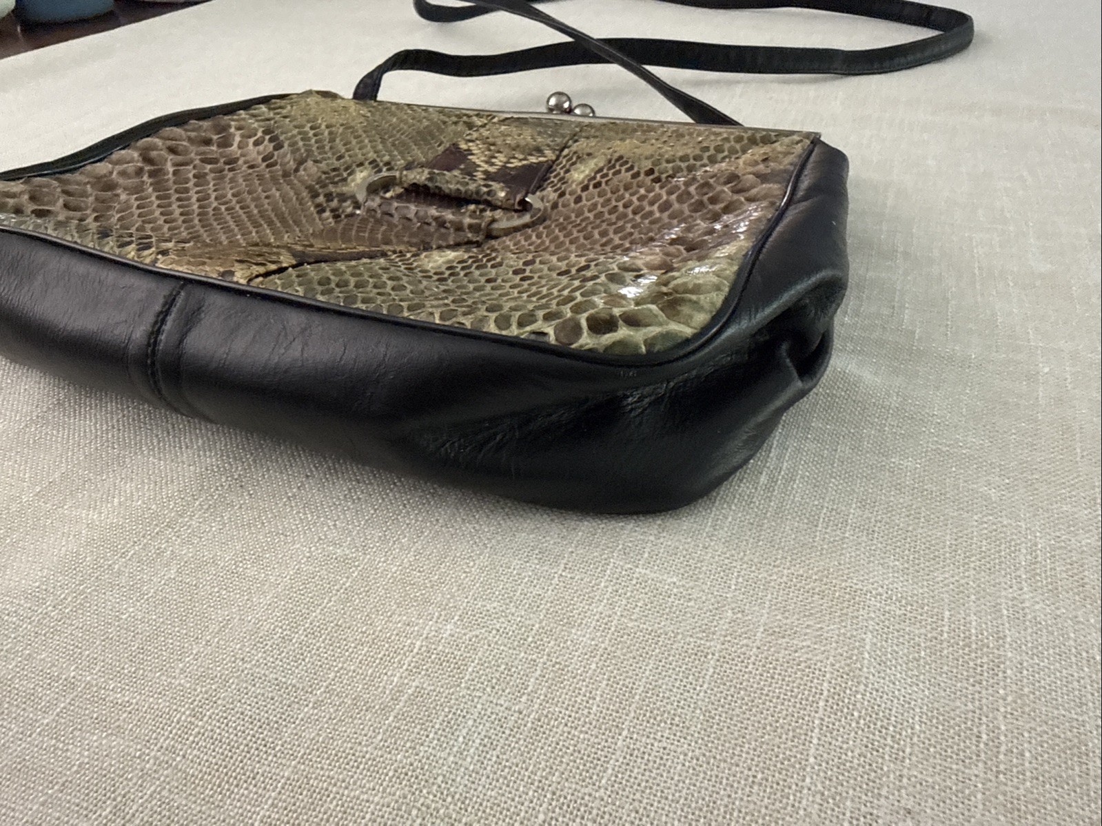 Python Crossbody Handbag Vintage Genuine Snakeskin Natural Leather Purse