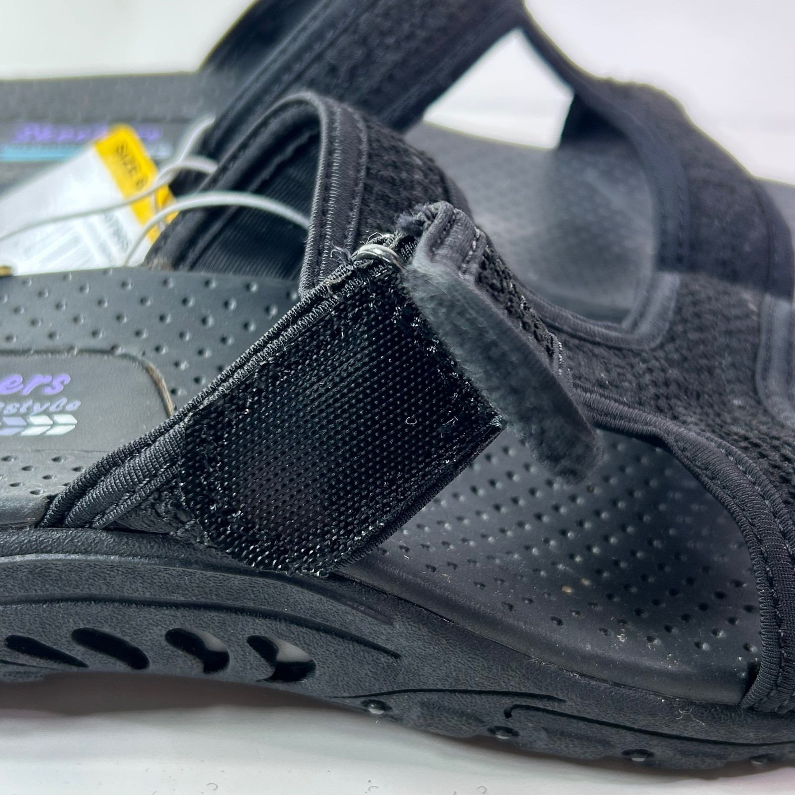 Skechers Reggae Desert Escape Black Slide Sandals Womens 8 40790SA NEW