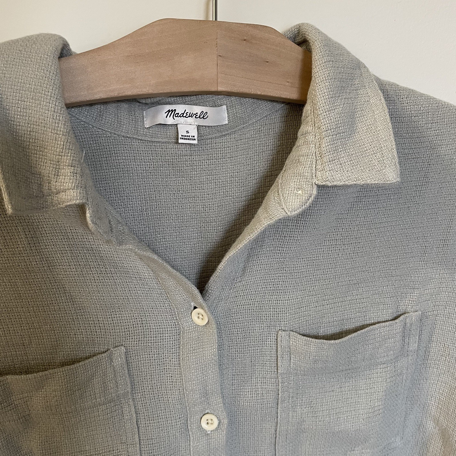 Madewell Breezewoven Beachside Shirttail Top in Sage S