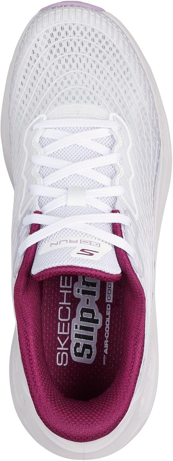 Skechers Womens Max Cushioning Glide Step Sapphire Hands Free Slip-ins – White/L