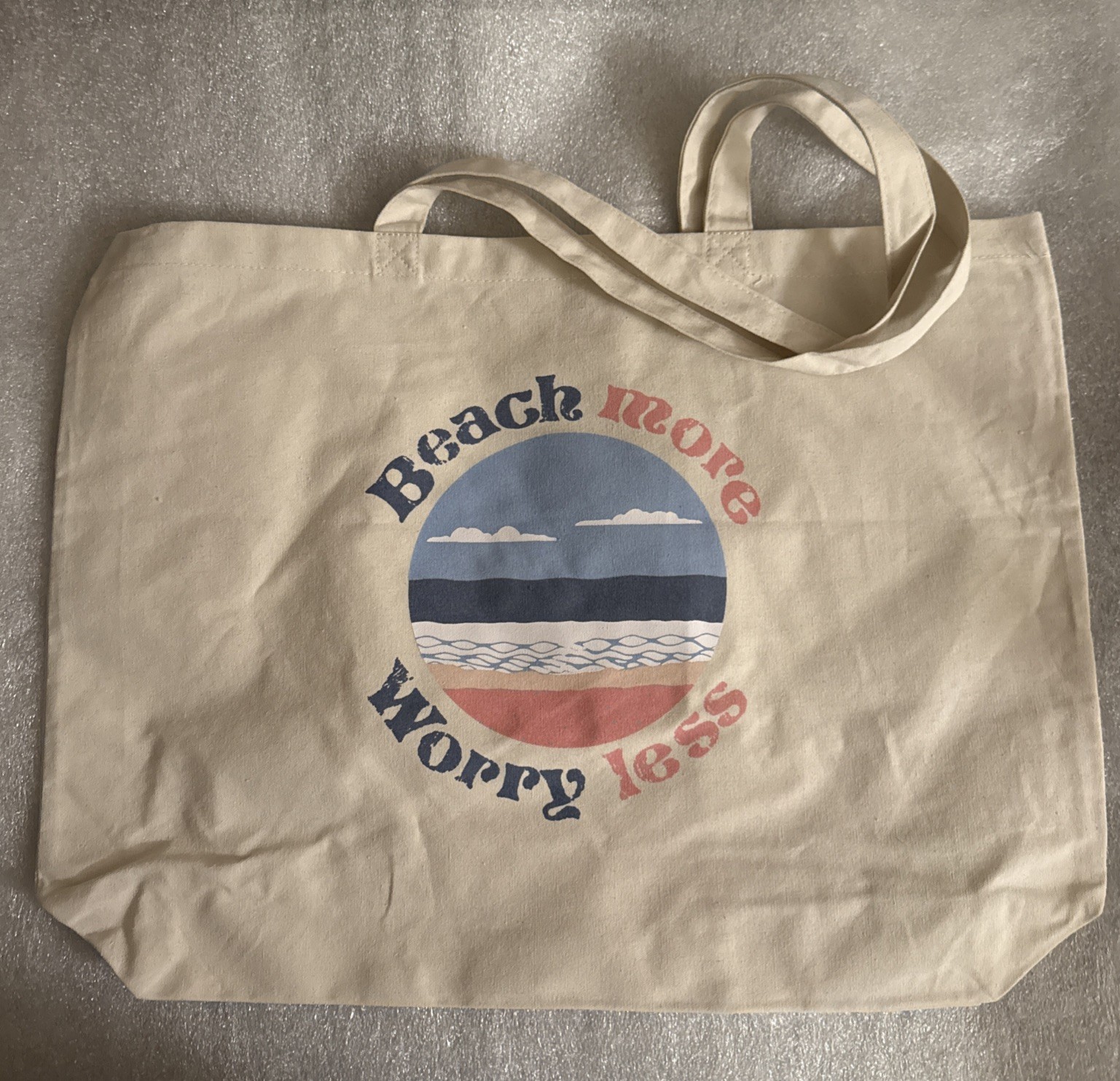 Beach More Worry Less Tote Bag – New Free ship 20x15x4.5 Inches