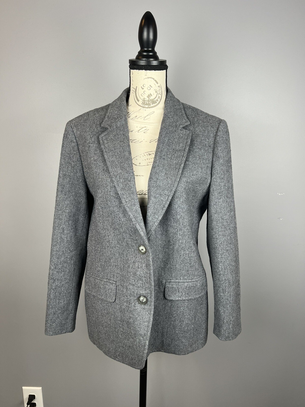 Pendleton Women Gray Blazer 100% Virgin Wool Suit Jacket Approximately Sz 8 USA
