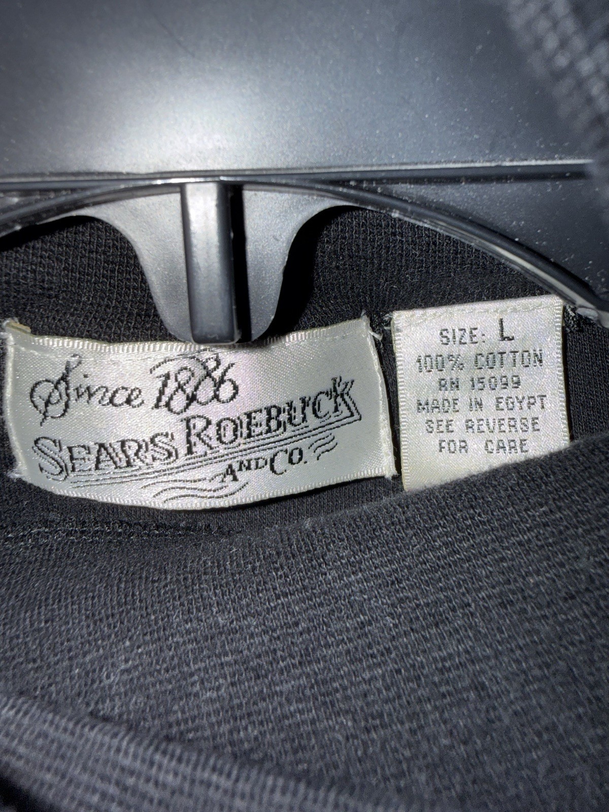 Sears Roebuck and Co. Men’s Black Cotton Knit Turtleneck Pullover Sweater L