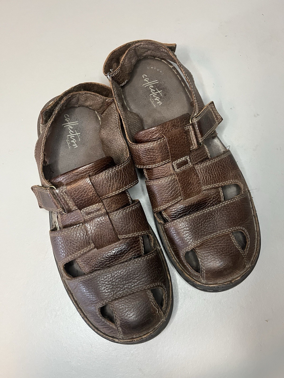 Clarks Fisherman Leather Sandals Men’s Size 10 Brown Summer Casual Closed Toe