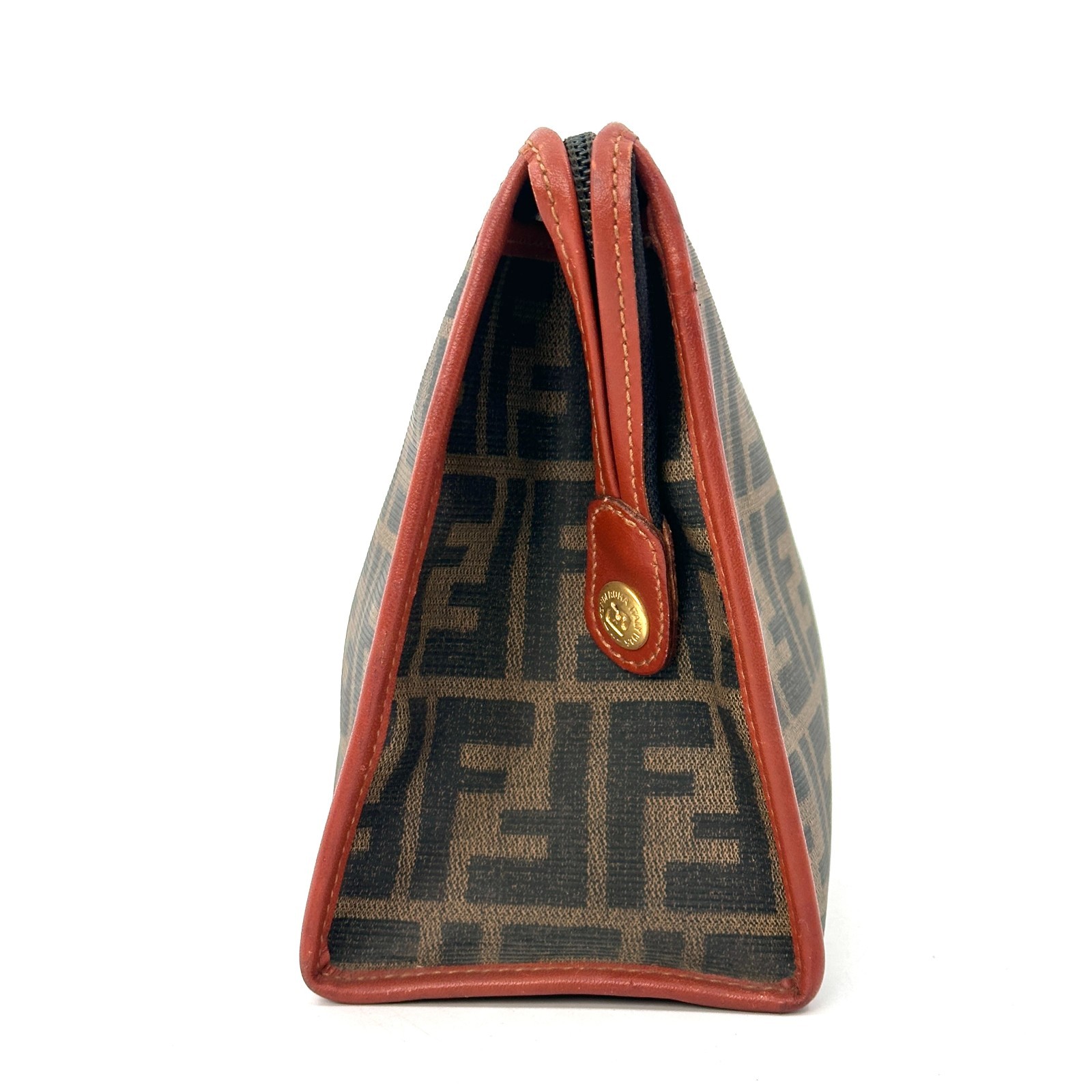 FENDI Zucca Clutch Bag Brown