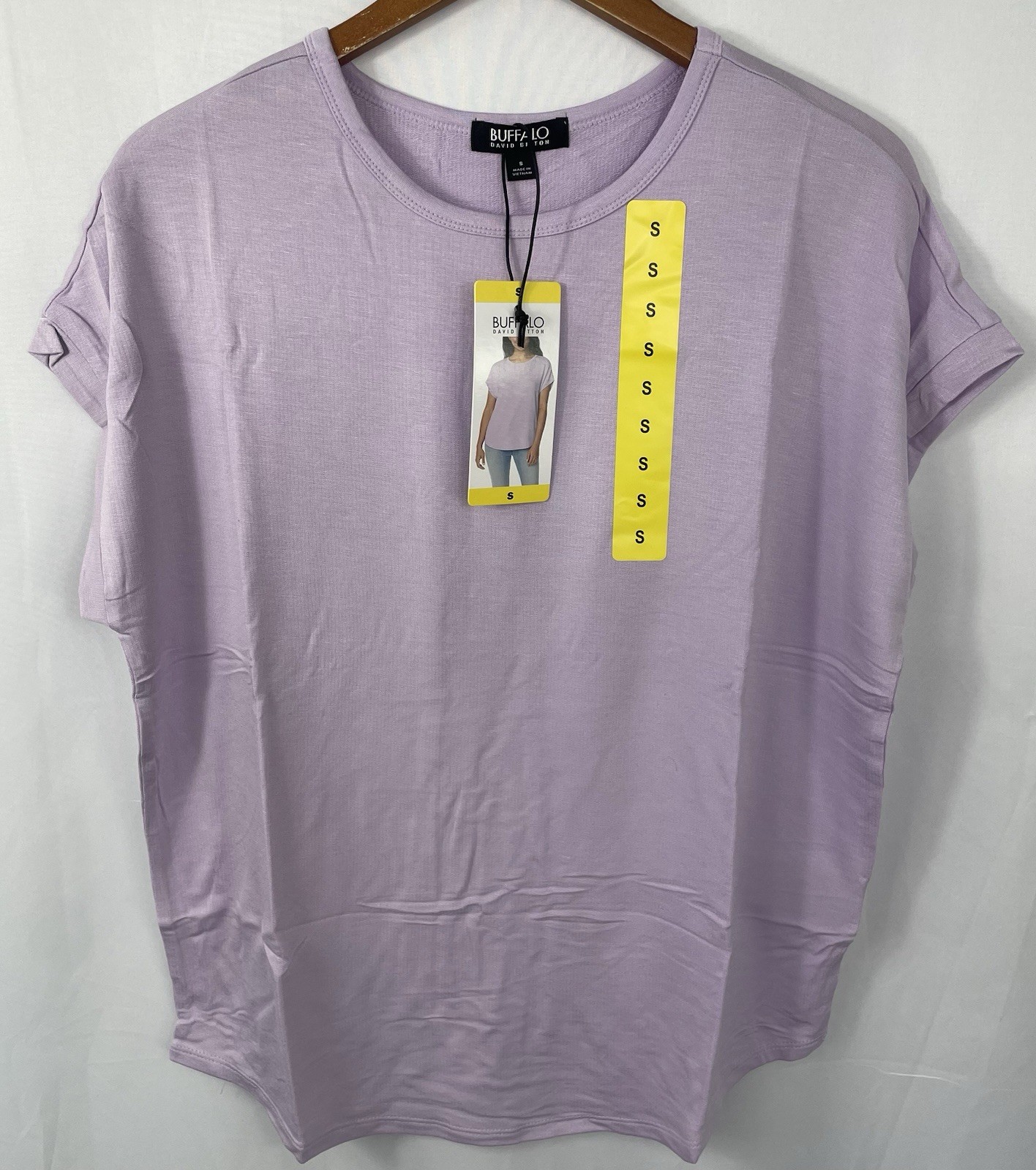 Buffalo Ladies French Terry Short Sleeve Top Pick Size Pink, Black or Lilac NWT