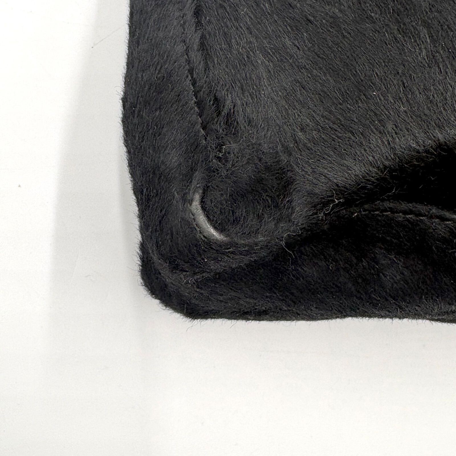 FENDI Accessory Pouch Calf Hair Pony Hair FF logo hardware Auth From Japan
