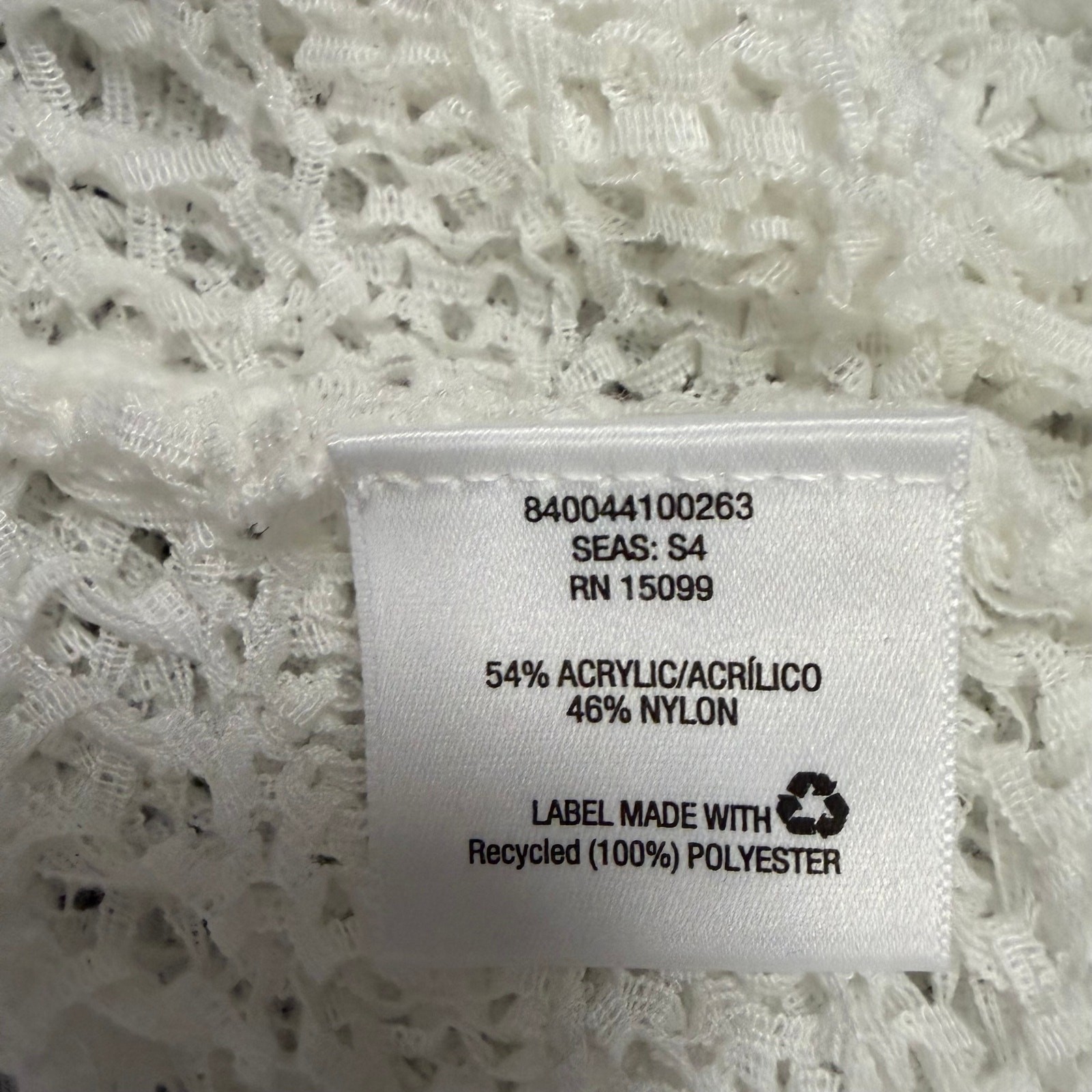 Beverly Drive Open Weave Crochet White Sweater Dolman Sleeves Boho Cottage 2X
