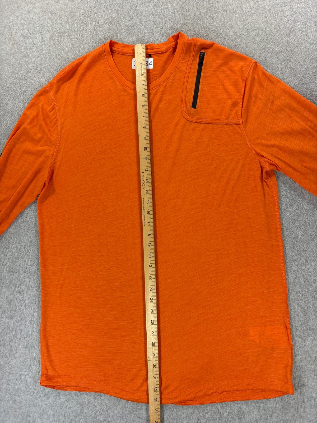 Paskho Merino Wool Long Sleeve Crew Base Shirt (Men’s 2XL) Orange