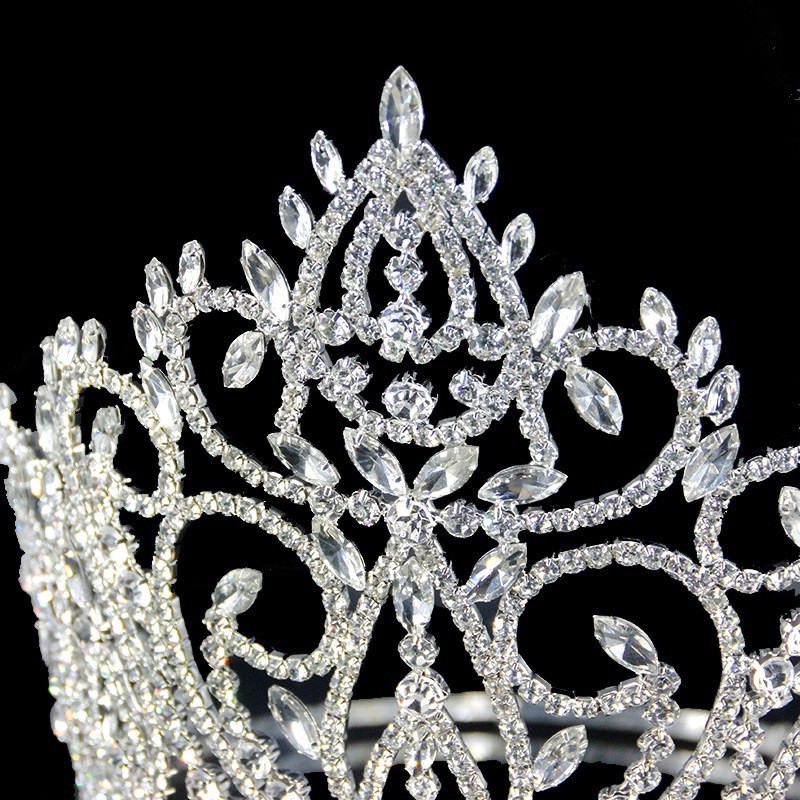 17cm Tall Crystal Huge Tiara Crown Wedding Bridal Queen Princess Prom Adjustable