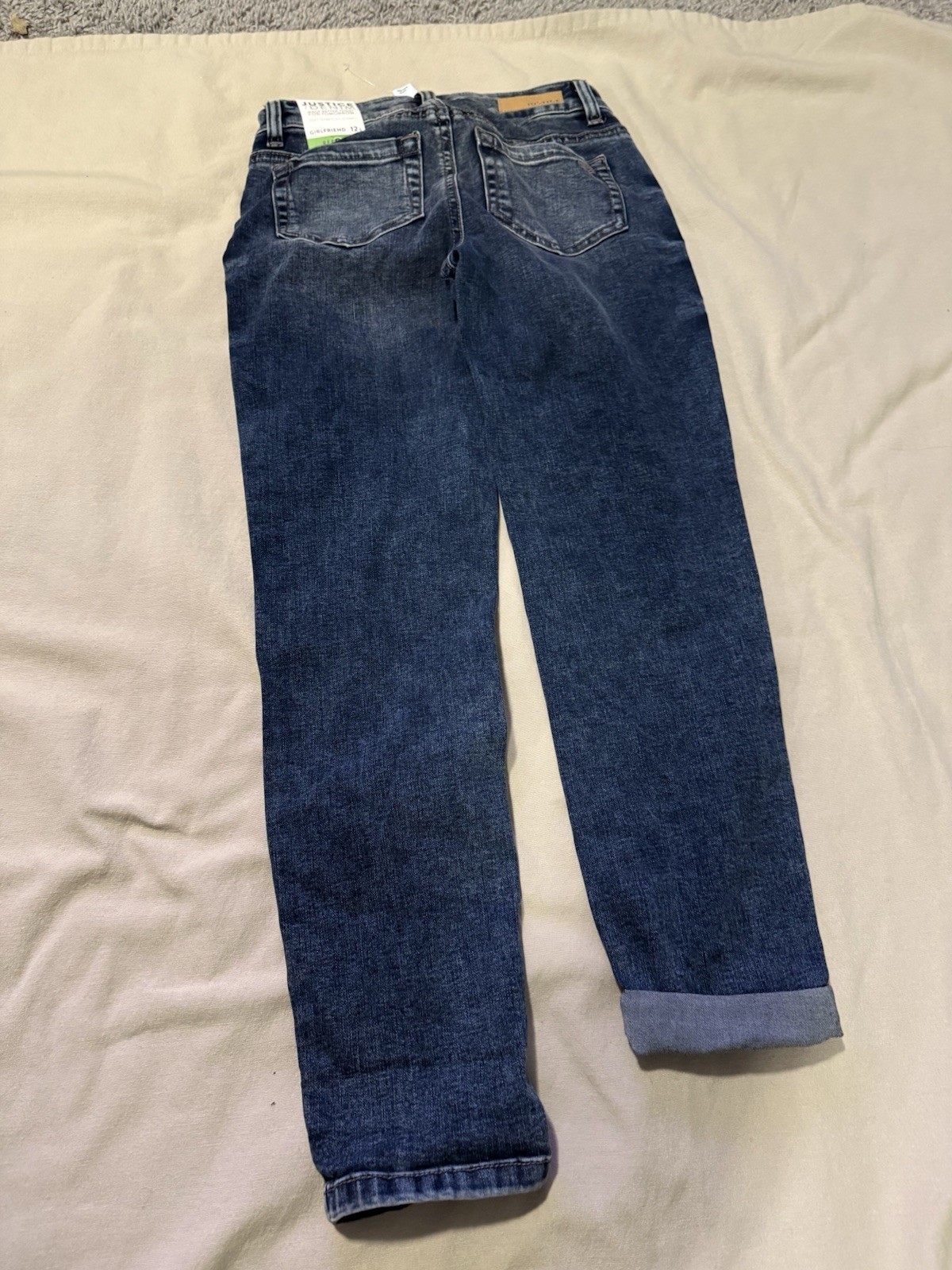 Justice NWT Girlfriend Soft Stretchy Blue Jeans Girls Sz 12 Slim