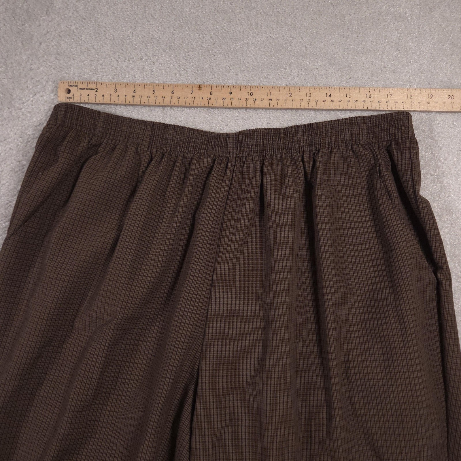 Briggs Pants Womens 24W Plaid Pull On Elastic Waist Plus Size Polyester Rayon