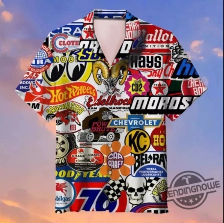 Racing Car Labeling Hawaiian Shirt