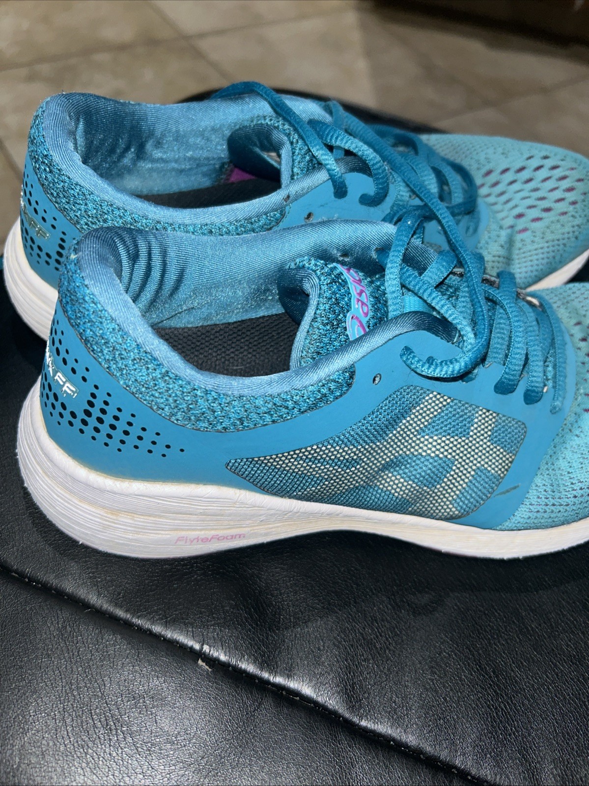 Asics Shoes Road Hawk Ff Running Sneakers Blue Lace Up Low Top T7D7N Womens 8