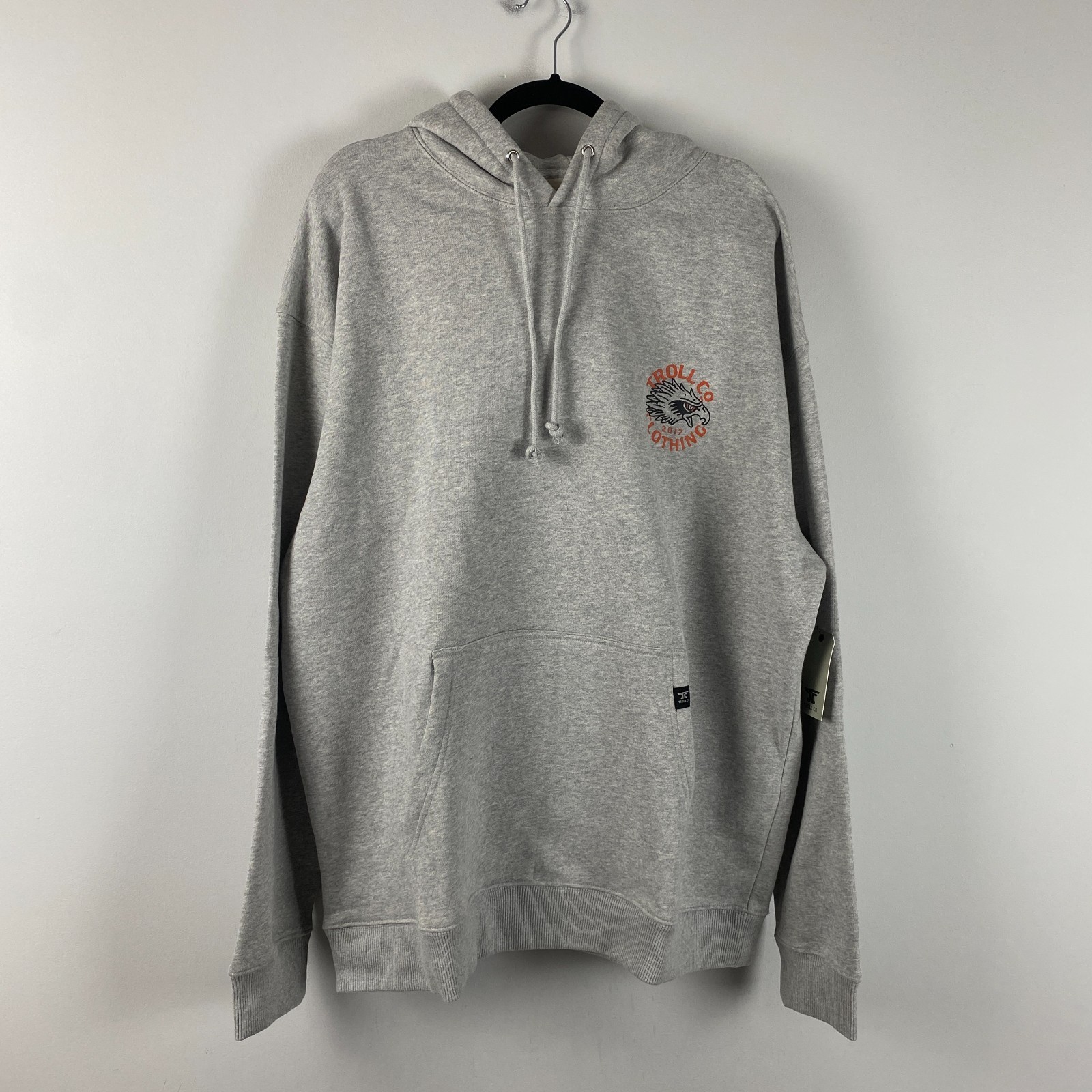 Troll Co. Eagle Eye Hoodie Mens XL Gray Pullover Dirty Hands Clean Money