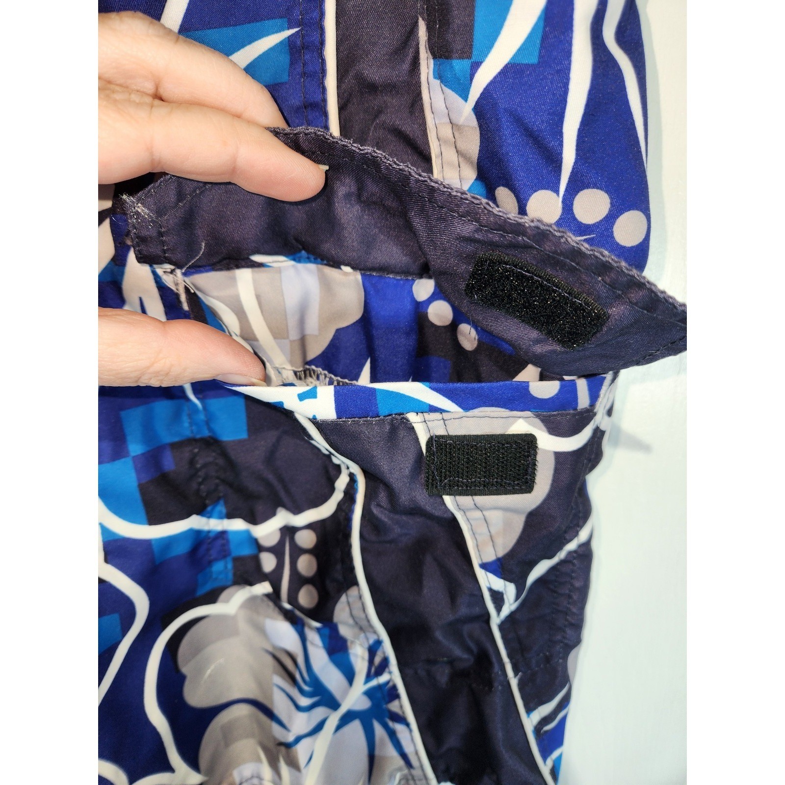 Men’s sz L Laguna Blue Tropical Patterned Swim Trunks Pockets