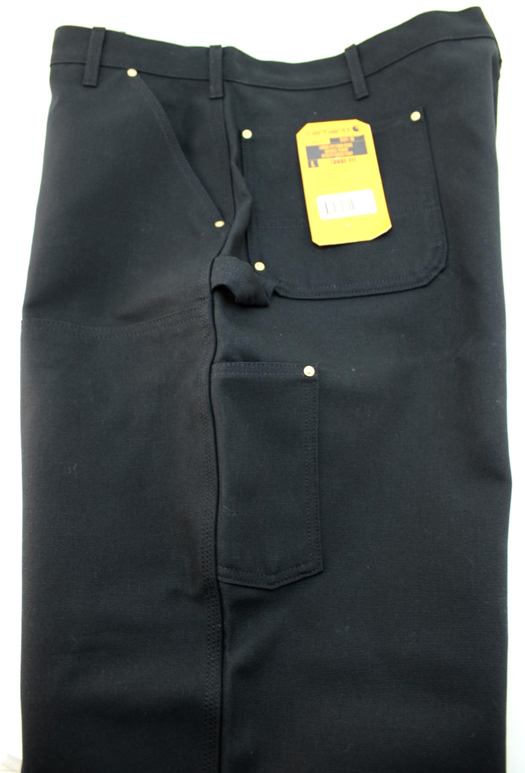 NWT CARHARTT Men’s Size 44 x 34 Loose Fit Double Knee Black Firm Duck Work Pants